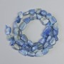 Kyanite beads, natural stone, faceted, 8–10 mm diameter, 39 cm long on a thread