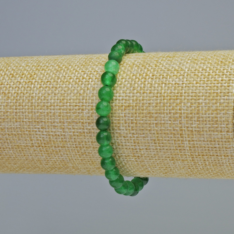 Chrysoprase bracelet with smooth round beads, 6 mm diameter ± (stretch), length 18 cm+