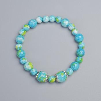 Bracelet "Variscite" (imitation acrylic), diameter 10 mm, 8.5 mm, 6.5 mm ± (stretch), length 18 cm ± with metal inserts