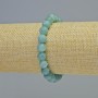 Aquamarine Bracelet, Natural Stone Smooth Bead, Diameter 8.5 mm ± (Stretch), Length 18 cm+