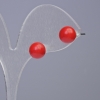 Stud Earrings Coral Imitation - Smooth Ball, 8 mm Diameter+