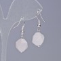 Earrings Pink Quartz natural stone faceted, diameter 10.5×12 mm, length 32 mm