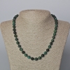 Emerald Necklace with a Natural Stone Smooth Bead, Diameter 8.5 mm, Length 45–48 cm