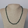 Emerald Necklace of Natural Stone, Smooth Beads, 6.5 mm Diameter, 45–48 cm Length