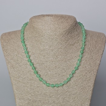 Nephrite Necklace with Natural Nephrite Stone, Smooth Bead, 6mm Diameter +-, 45-47cm Length