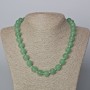 Nephrite necklace with natural stone, smooth beads, 12 mm diameter, 45–48 cm length