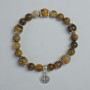 Yellow Petersite bracelet with smooth beads, 8 mm diameter, 10 mm ± (stretch), length 18 cm ± with metal inserts