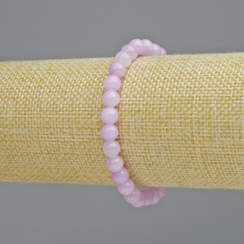 Kunzite Bracelet (Imitation Acrylic) Smooth Bead, Diameter 6.5 mm ± (Stretch), Length 18 cm+