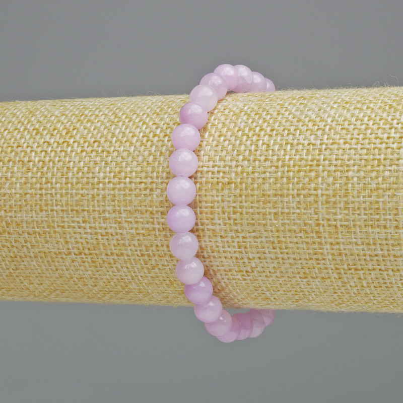 Kunzite Bracelet (Imitation Acrylic) Smooth Bead, Diameter 6.5 mm ± (Stretch), Length 18 cm+