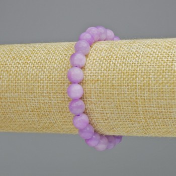 Bracelet Amethyst (Imitation Acrylic) Smooth Bead, Diameter 8.5 mm +/- (Stretch), Length 18 cm+