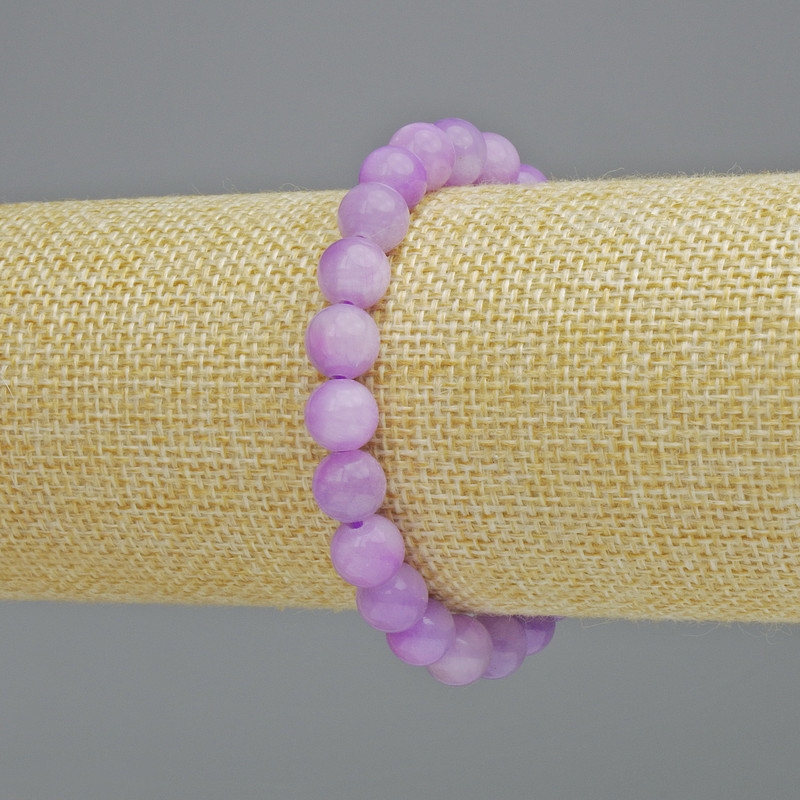 Bracelet Amethyst (Imitation Acrylic) Smooth Bead, Diameter 8.5 mm +/- (Stretch), Length 18 cm+