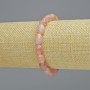 Strawberry Quartz Bracelet, Faceted Natural Stone, 7x10 mm, 5 mm +/- (stretch), Length 18 cm+