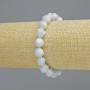 Aquamarine Bracelet with Natural Faceted Gemstone, 9x10 mm Diameter +/- (Stretch), Length 18 cm+