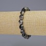 Bracelet with Silver Obsidian natural stone, multifaceted beads, diameter 8.5×10 mm ± (stretch), length 18 cm+