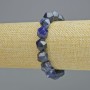 Sodalite Bracelet, Natural Stone, Faceted, diameter 10.5 x 12 mm +/- (stretch), length 18 cm+