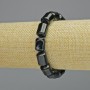 Bracelet Black Agate natural stone cylindrical beads, diameter 10x14mm +/- (stretch), length 18cm+