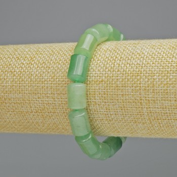 Nephrite bracelet, natural stone cylindrical beads, diameter 10x14 mm, ± (stretch), length 18 cm+