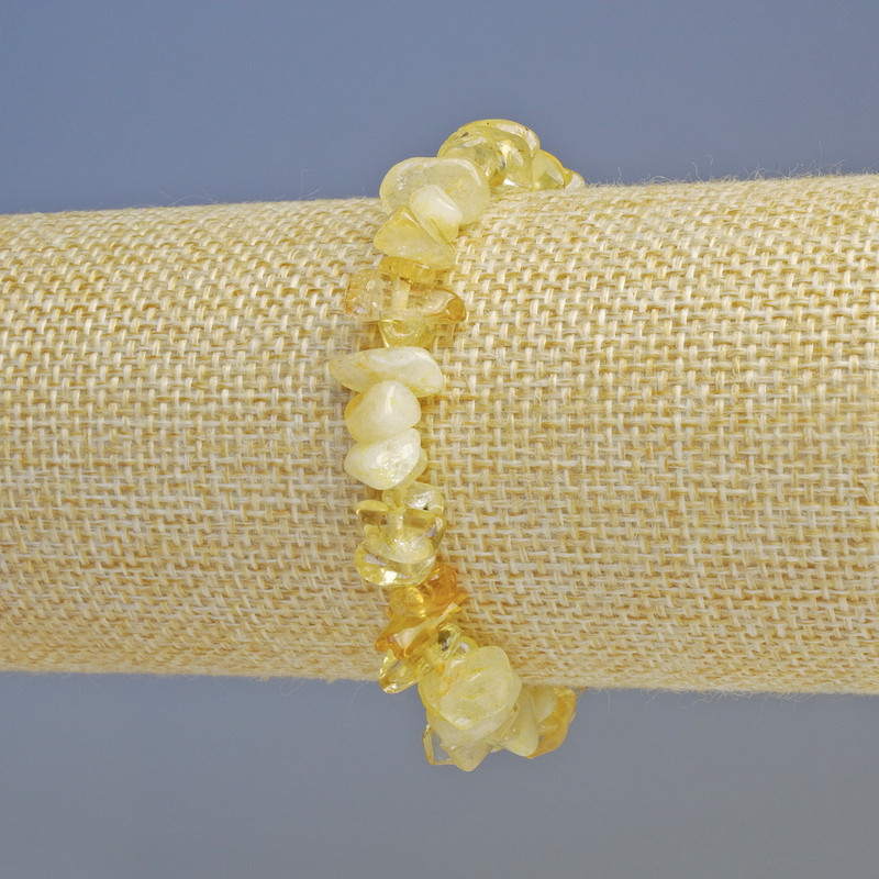 Citrine bracelet with natural stone chips, diameter 8x4 mm ± (stretch), length 18 cm
