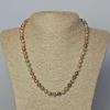 Watermelon Garnet Necklace, natural stone, smooth beads, 7 mm diameter, 45-49 cm length