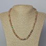 Watermelon Garnet Necklace, natural stone, smooth beads, 7 mm diameter, 45-49 cm length