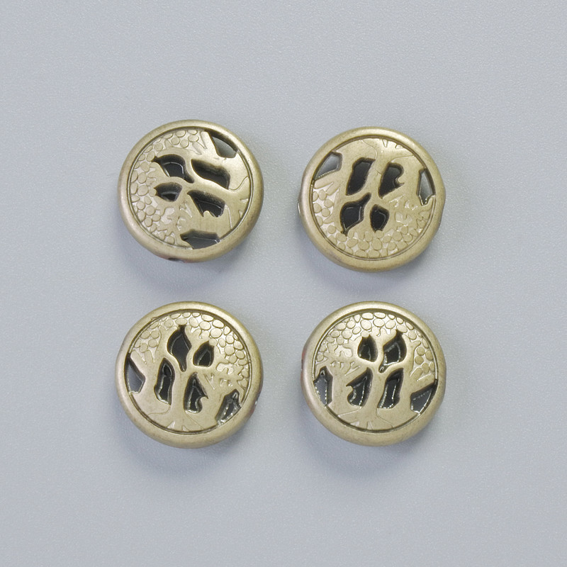 Hematite Bead in Matte Light-Golden Color, Diameter 12x4.5 mm ± (4 pcs)