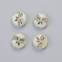 Hematite Bead 'Tree' Matte Silver, Diameter 12.5×4.5 mm ± (4 pcs)