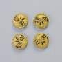 Hematite Bead "Tree" Matte Gold Color, Diameter 12.5×4.5 mm (4 pcs)