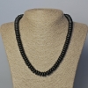 Shungite Necklace (Imitation) Smooth Rondel, 10×4.5 mm, Length 45–49 cm