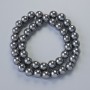 Hematite Beads, Smooth Round Balls, Diameter 10 mm, Length 39 cm, on a Thread