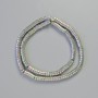 Hematite Rondelle Beads, Rainbow Silver color, 5x2 mm diameter, 42 cm length on thread