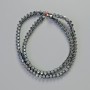 Hematite Beads with Star Inlay, Black, 4x4 mm, 41 cm Strand
