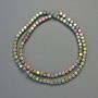 Hematite Beads, Rainbow Cubes, Matte and Glossy Finish, 4x4 mm, 40 cm Strand