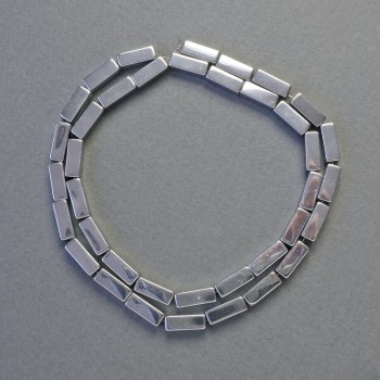 Hematite Beads Rectangular, Silver Color, 10x4 mm, approx. 42 cm strand
