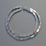 Hematite beads, rectangular shape, silver color, diameter 8×4 mm, length 42 cm strand
