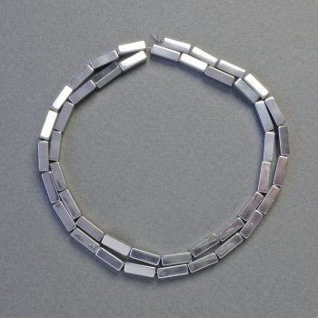 Hematite Beads Rectangular, Silver Color, 9x3 mm, 42 cm Strand