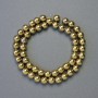 Hematite Beads, Smooth Round Balls, Gold Color, 8 mm Diameter, 42 cm Strand
