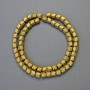 Hematite Beads with Zigzag Hexagon Shapes, Matte Gold Color, Diameter 6x6 mm, Length 42 cm ±, Strand