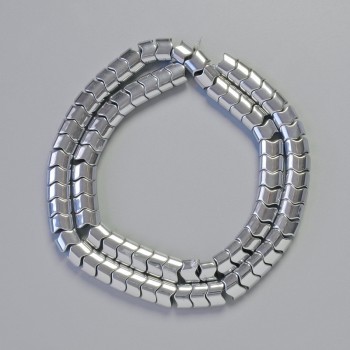 Hematite Beads, Serpentine Zigzag Wave, Silver Color, 7x5x5 mm, 42 cm Strand