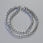 Hematite Beads, Cube-Shaped, Silver Color, 6x6 mm Diameter, 41 cm Strand