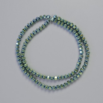 Hematite Beads, Small Hexagonal, Green Chameleon Color, Diameter 4x4 mm, Length 41 cm, Strand