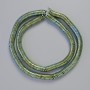Hematite beads, wave-shaped rondelle, green chameleon color, diameter 6×1 mm, strand length 42 cm