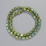 Hematite beads oval, green chameleon color, diameter 7×7 mm, length approximately 40 cm, strand