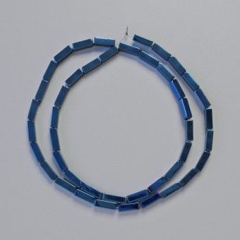 Rectangular Hematite Beads 9x3 mm - Blue Strand