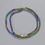 Hematite Beads Rectangular 9x3 mm, Rainbow Iridescent Color, Strand