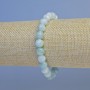 Aquamarine Bracelet, natural stone, faceted bead, 8 mm diameter, 18 cm length, stretch