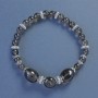 Smoky Topaz bracelet with 6 mm round beads and 10×12 mm faceted elements, length 18 cm, stretch with inserts