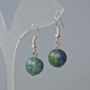 Azurite Earrings - Smooth Sphere, 12 mm diameter, approx. 30 mm length