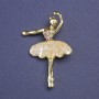 Brooch-pendant 'Ballerina' haliotis crystals gasoline gold-tone metal 30x43mm+