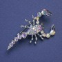 Silver-colored Scorpion Brooch with Crystals