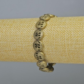 Hematite Bracelet, Matte Light-Golden Color, Diameter 12×4.5 mm ±, Length 18 cm ± (Stretch)